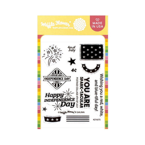 WAFFLE FLOWER: Postage Collage 4th of July | Stamp