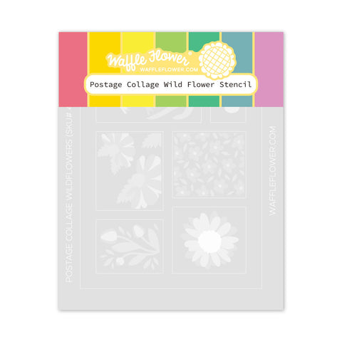 WAFFLE FLOWER: Postage Collage Wild Flower | Stencil