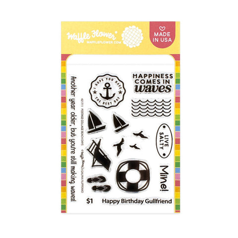 WAFFLE FLOWER: Postage Collage Beach Days | Stamp