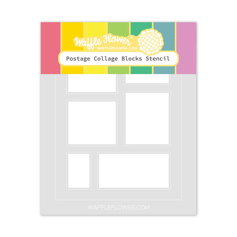 WAFFLE FLOWER: Postage Collage Blocks | Stencil