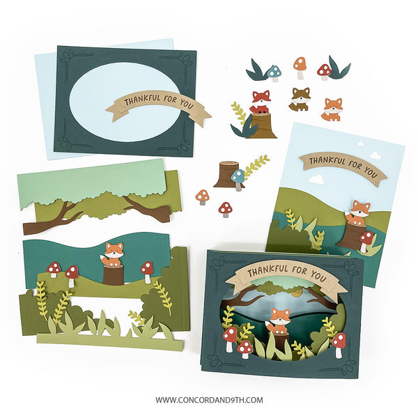 CONCORD & 9 th : Accordion Woodland | Stamp & Die Bundle – Doodlebugs