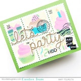 WAFFLE FLOWER: Postage Collage Cupcake | Stencil