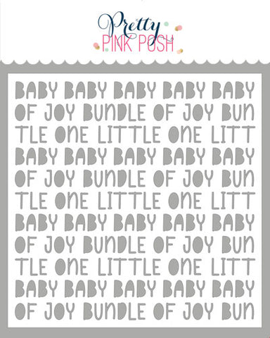 PRETTY PINK POSH:  Baby Words | Stencil