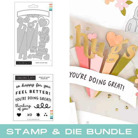 CONCORD & 9 th :  Burst of Hugs | Stamp & Die Bundle