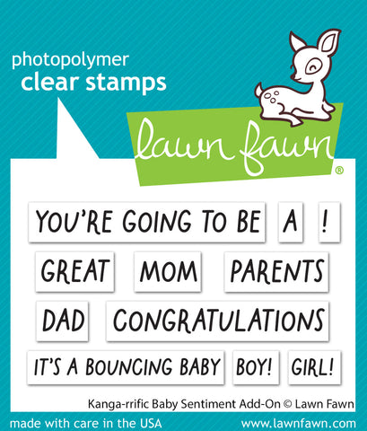 LAWN FAWN: Kanga-rrific Baby Sentiment Add-on | Stamp