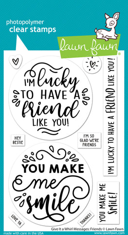 LAWN FAWN: Give It A Whirl Messages | Friends | Stamp