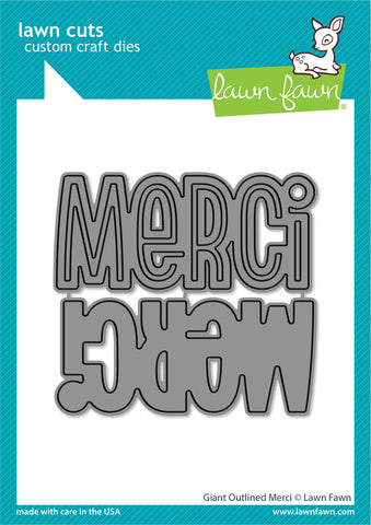 LAWN FAWN: Giant Outlined Merci | Lawn Cuts Die