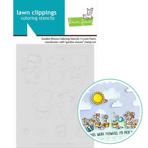 LAWN FAWN: Garden Mouse | Coloring Stencil