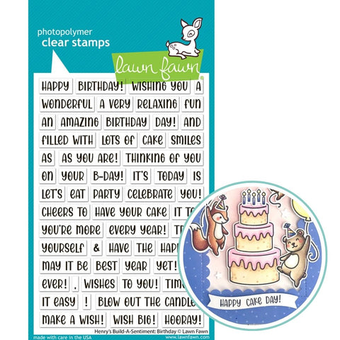 LAWN FAWN: Henry's Build-A-Sentiment | Birthday | Stamp