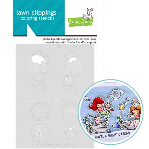 LAWN FAWN: Shello, Friend | Coloring Stencil