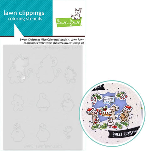 LAWN FAWN: Sweet Christmas Mice | Coloring Stencils