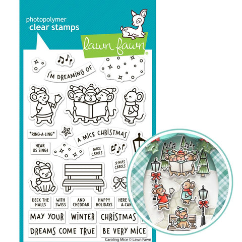 LAWN FAWN: Caroling Mice | Stamp