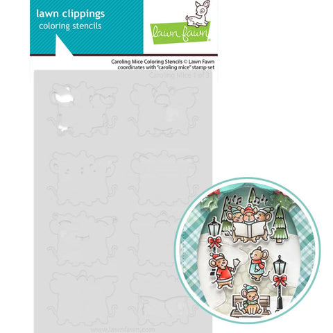 LAWN FAWN: Caroling Mice | Coloring Stencils