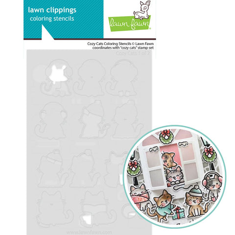 LAWN FAWN: Cozy Cats | Coloring Stencils