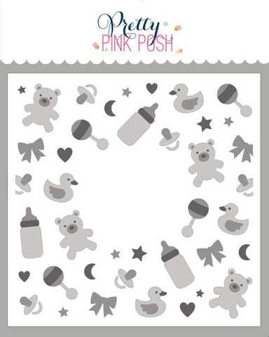 PRETTY PINK POSH:  Baby Wreath | Layered Stencil 3PK