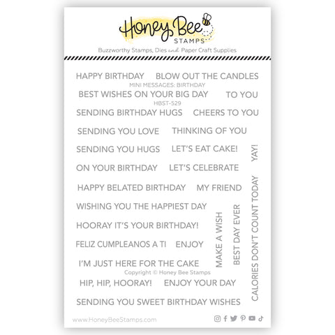 HONEY BEE STAMPS: Mini Messages | Birthday | Stamp