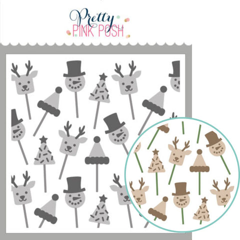 PRETTY PINK POSH: Christmas Cake Pops | Layered Stencil 3 PK