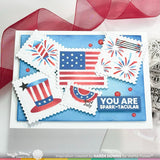 WAFFLE FLOWER: Postage Collage 4th of July | Stencil