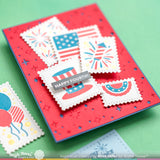 WAFFLE FLOWER: Postage Collage 4th of July | Stencil