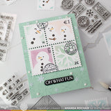 WAFFLE FLOWER: Postage Collage Snowman | Stencil