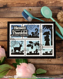 WAFFLE FLOWER: Postage Collage Autumn Sunset | Stamp