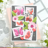 WAFFLE FLOWER: Postage Collage Butterfly | Stencil