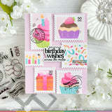 WAFFLE FLOWER: Postage Collage Cupcake | Stencil