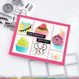 WAFFLE FLOWER: Postage Collage Cupcake | Stencil