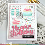 WAFFLE FLOWER: Postage Collage Cupcake | Stencil