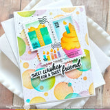 WAFFLE FLOWER: Postage Collage Cupcake | Stencil