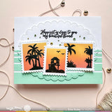 WAFFLE FLOWER: Postage Collage Tropical Sunset | Stamp