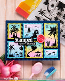 WAFFLE FLOWER: Postage Collage Tropical Sunset | Stamp