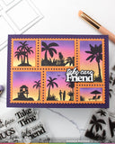 WAFFLE FLOWER: Postage Collage Tropical Sunset | Stamp