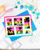 WAFFLE FLOWER: Postage Collage Tropical Sunset | Stamp