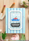 WAFFLE FLOWER: Postage Collage Coastal | Stencil