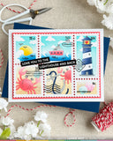WAFFLE FLOWER: Postage Collage Coastal | Stencil