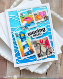 WAFFLE FLOWER: Postage Collage Coastal | Stencil