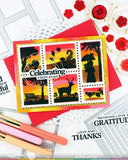 WAFFLE FLOWER: Postage Collage Autumn Sunset | Stamp