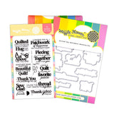 WAFFLE FLOWER: Quilted Hug Sentiments | Combo Stamp & Die