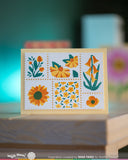 WAFFLE FLOWER: Postage Collage Wild Flower | Stencil