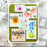 WAFFLE FLOWER: Postage Collage Wild Flower | Stencil