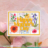 WAFFLE FLOWER: Postage Collage Wild Flower | Stencil