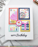 WAFFLE FLOWER: Postage Collage Cupcake | Stencil