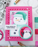 WAFFLE FLOWER: Nesting Postage Collage Let it Snow | Stencil