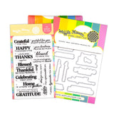 WAFFLE FLOWER: Grateful Heart Sentiments | Combo Stamp & Die