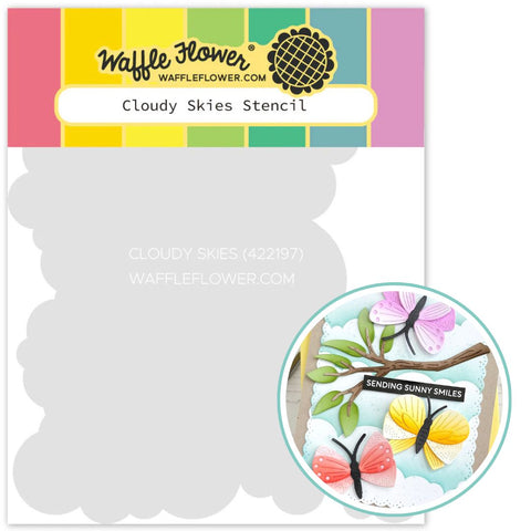 WAFFLE FLOWER: Cloudy Skies | Stencil