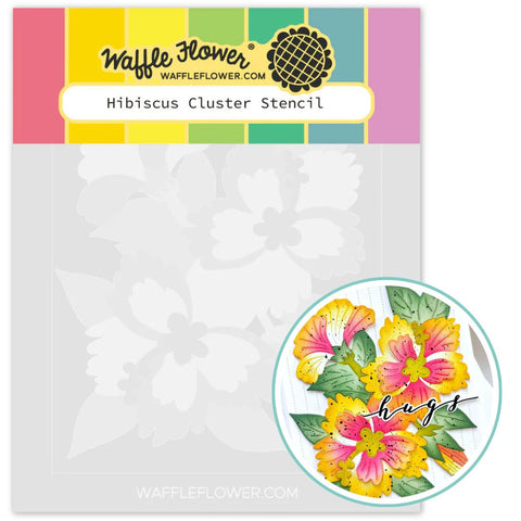 WAFFLE FLOWER: Hibiscus Cluster | Stencil