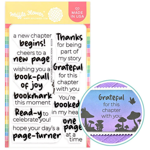 WAFFLE FLOWER: Inside Sentiments Book Lover | Stamp