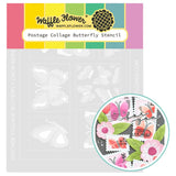 WAFFLE FLOWER: Postage Collage Butterfly | Stencil
