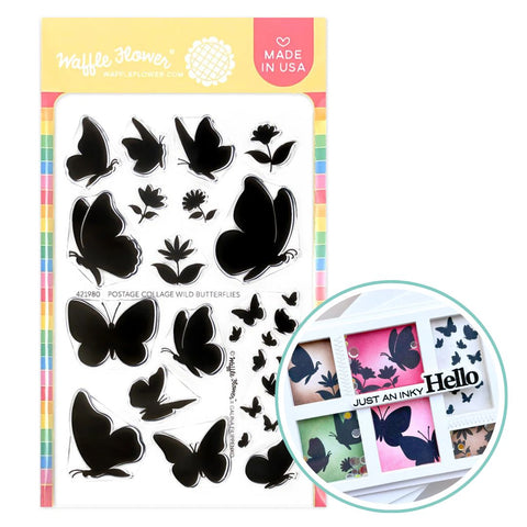 WAFFLE FLOWER: Postage Collage Wild Butterflies | Stamp